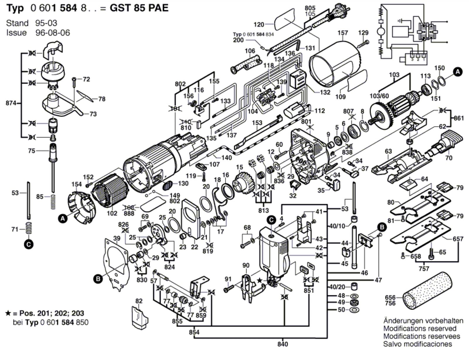 Bosch Gst Pae Jig Saw V Gb Spare Parts Gst Pae